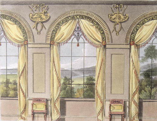Dining room, plate 88 from Ackermann's Repository of Arts, published 1816 (colour litho) a English School, (19th century)