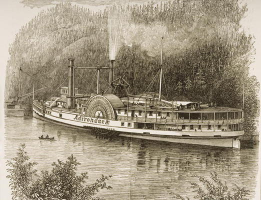 Excursion steamer on the Hudson River, in c.1870, from 'American Pictures' published by the Religiou a English School, (19th century)