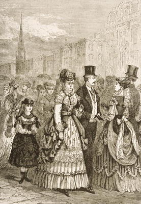 Fifth Avenue, New York, in c.1870, from 'American Pictures' published by the Religious Tract Society a English School, (19th century)