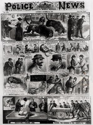Incidents Relating to the East End Murders, from 'The Illustrated Police News', 20th October 1888 (e a English School, (19th century)