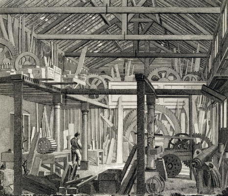 Interior View of John Bunyan's Meeting House in Zoar Street, Gravel Lane, Southwark, used as a works a English School, (19th century)
