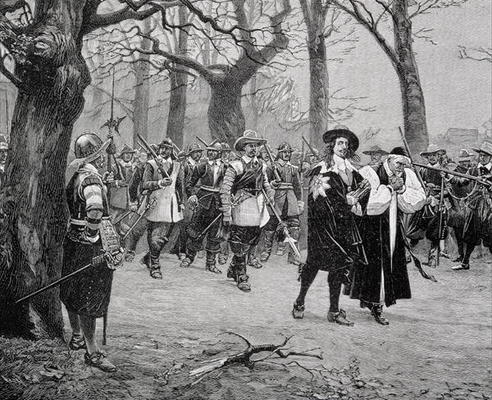 King Charles I (1600-49) on the Way to his Execution (engraving) a English School, (19th century)