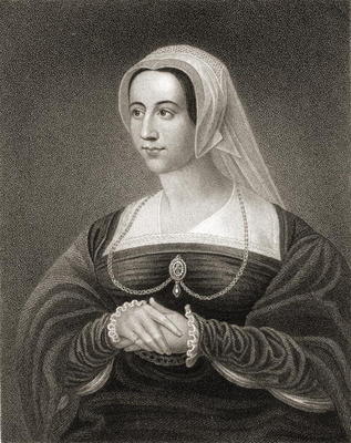 Portrait of Catherine Parr (1512-48) from 'Lodge's British Portraits', 1823 (engraving) a English School, (19th century)