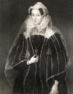 Portrait of Mary, Queen of Scots (1542-87), from 'Lodge's British Portraits', 1823 (litho) a English School, (19th century)