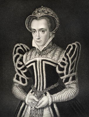 Portrait of Queen Mary I (1516-1558) from 'Lodge's British Portraits', 1823 (engraving) a English School, (19th century)