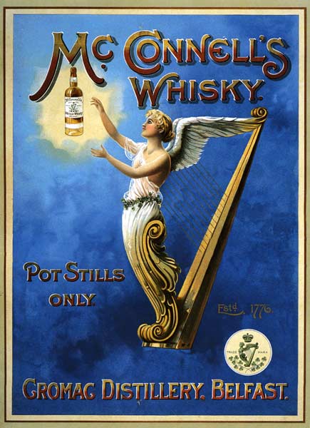 Poster advertising McConnell's Whisky a English School, (19th century)