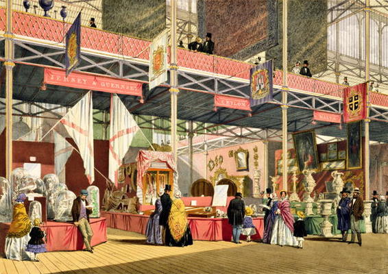 Stands for Guernsey and Jersey, Malta and Ceylon in the Great Exhibition of 1851, from Dickinson's C a English School, (19th century)