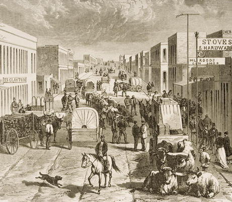 Street in Denver, Colorado, from 'American Pictures', published by The Religious Tract Society, 1876 a English School, (19th century)