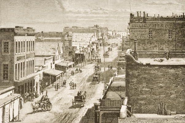 Street in Virginia City, Nevada, from 'American Pictures', published by The Religious Tract Society, a English School, (19th century)