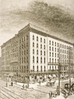 The Sherman Hotel, Chicago, in c.1870, from 'American Pictures' published by the Religious Tract Soc a English School, (19th century)