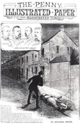 The Whitechapel Mystery, from 'The Penny Illustrated Paper', 8th September 1888 (engraving) (b&w pho a English School, (19th century)
