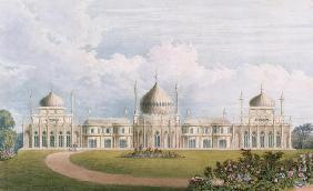 The East Front, from 'Views of the Royal Pavilion, Brighton' by John Nash (1752-1835) 1826 (aquatint