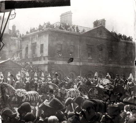 Jubilee Procession in Whitehall, 1887 (b/w photo) a English School, (19th century) (after)