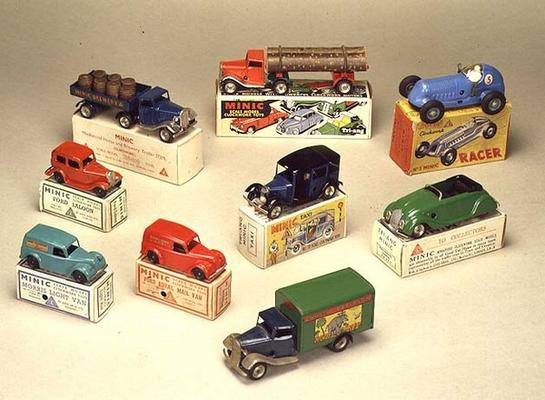 Collection of Minic cars, made by Lines Brothers, London, 1936-40 (tin) a English School, (20th century)