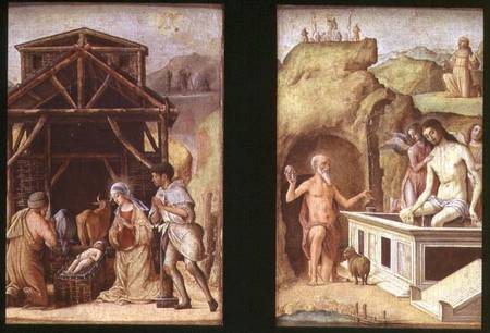 The Adoration of the Shepherds, and The Dead Christ a Ercole de Roberti