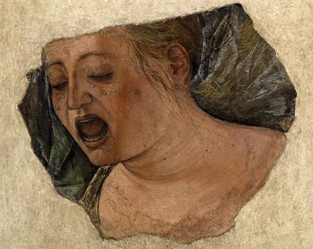 Head of Mary Magdalene Crying, from the Crucifixion a Ercole de Roberti