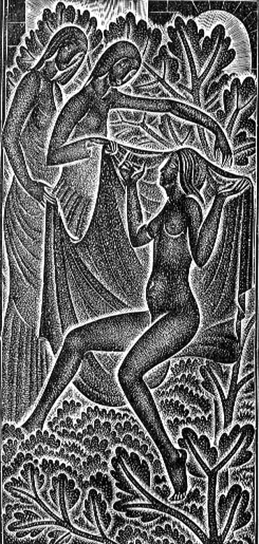 ''I am Black but Comely'' (Nigra Sum Sed Formosa) illustration from ''The Song of Songs'' (Canticum  a Eric Gill