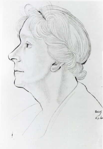 Mary Ethel Gill, 1940 (pencil & sanguine on paper)  a Eric Gill