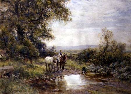 Horses by a Stream a Ernest Albert Waterlow