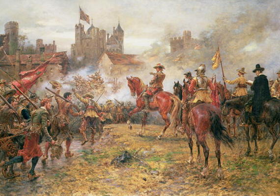 Cromwell at the Storming of Basing House, 1900 (oil on canvas) a Ernest Crofts