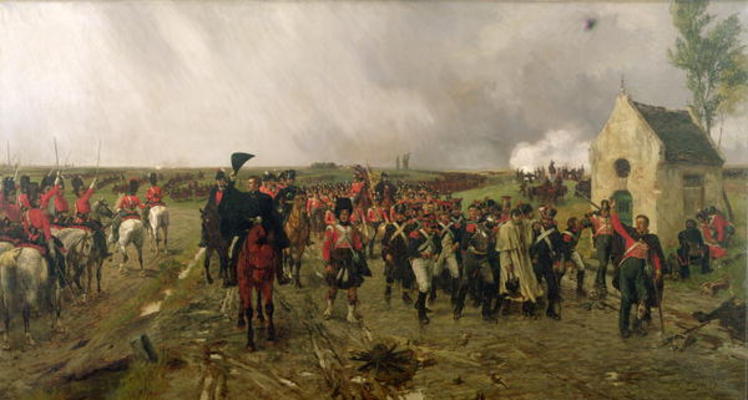 Wellington's March from Quatre Bras to Waterloo, 1878 (oil on canvas) a Ernest Crofts