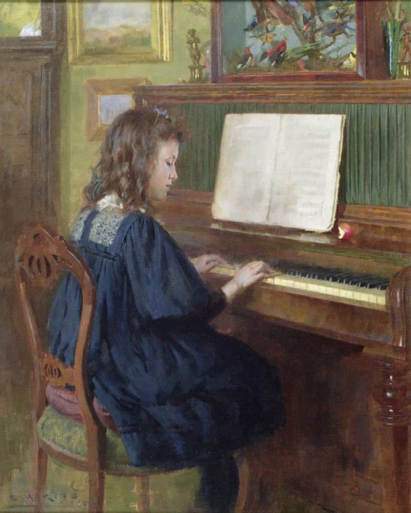 Playing the Piano a Ernest Higgins Rigg