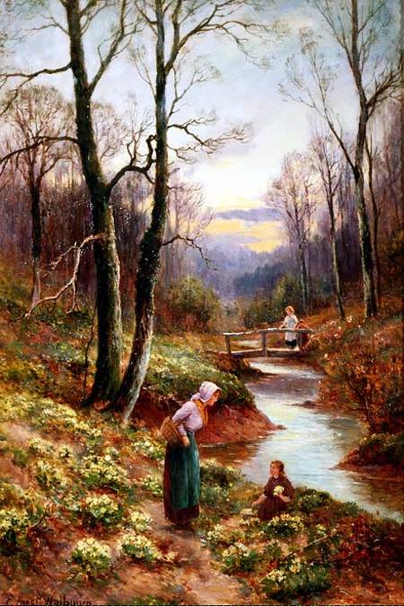 Picking primroses by the stream a Ernest Walbourn
