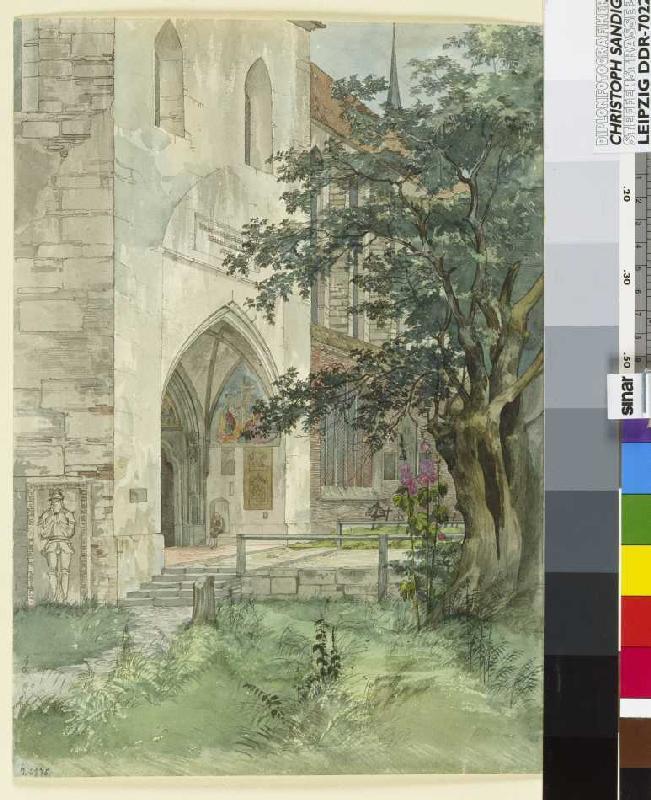 Entrance to a Gothic church a Ernst Ferdinand Oehme