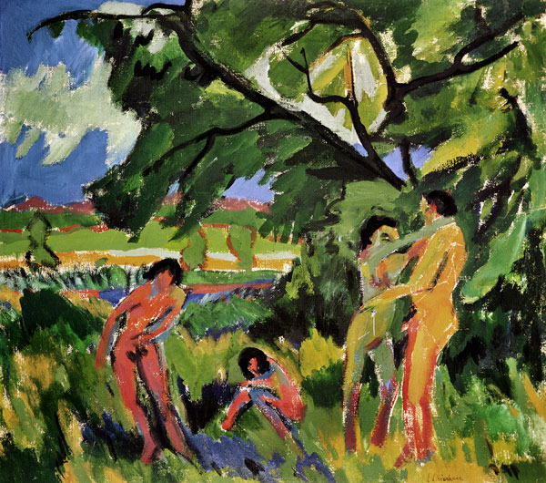Playing naked people a Ernst Ludwig Kirchner