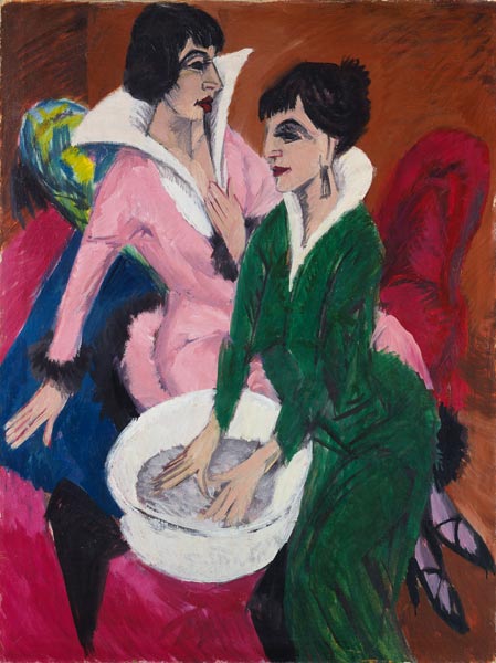 Two women with basins (the nurses) a Ernst Ludwig Kirchner