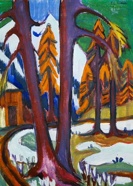 Paesaggio di primavera con larici a Ernst Ludwig Kirchner