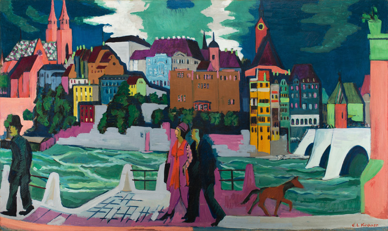 Ansicht von Basel und dem Rhein. 1927-28 a Ernst Ludwig Kirchner
