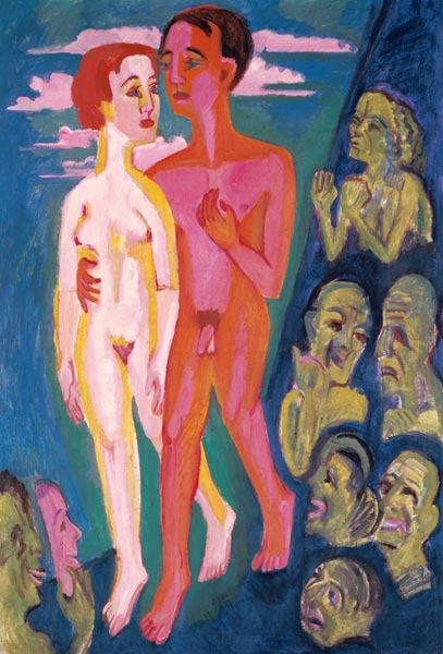The couple in front of the people a Ernst Ludwig Kirchner