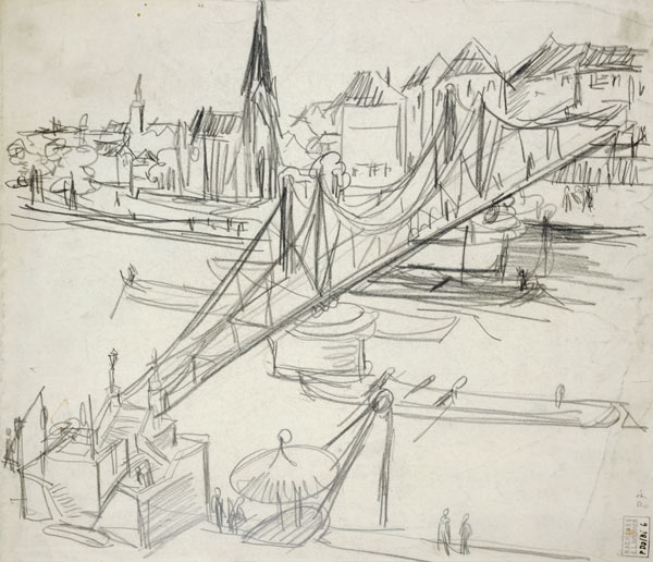 Der Eiserne Steg in Frankfurt am Main. a Ernst Ludwig Kirchner
