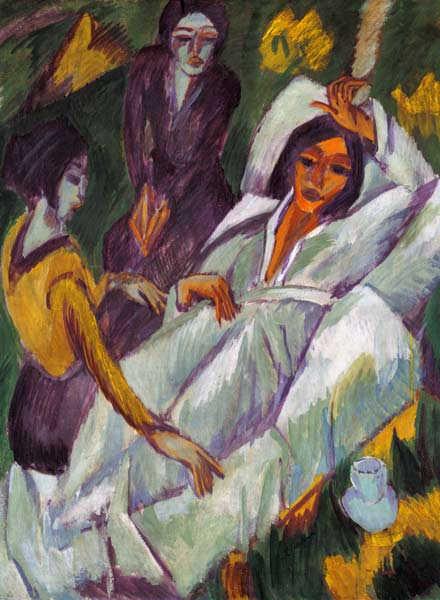 Women at the tea a Ernst Ludwig Kirchner