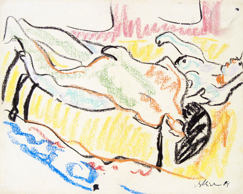 Love couple in studio (Two Nudes) a Ernst Ludwig Kirchner