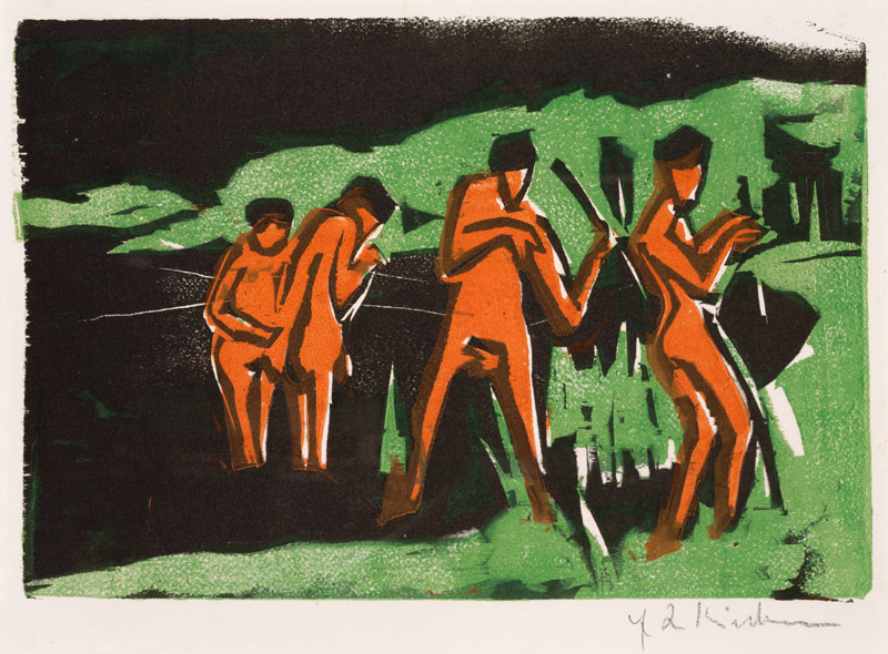 With reed throwing taking a bath a Ernst Ludwig Kirchner