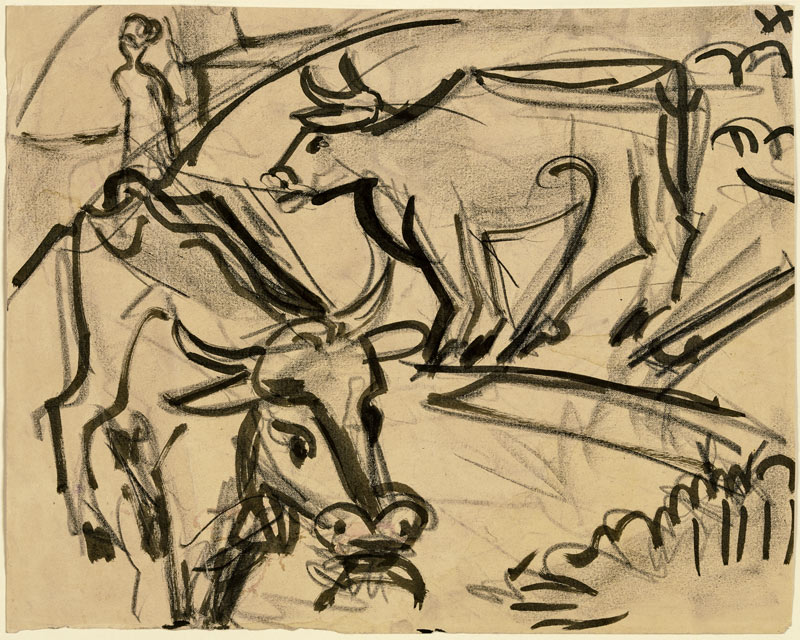 Two cows a Ernst Ludwig Kirchner