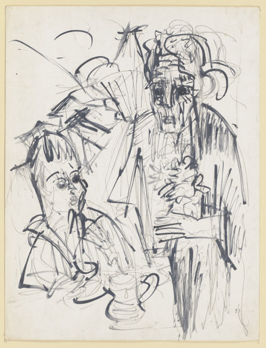 Alte Frau mit Jungen am Kaffeetisch a Ernst Ludwig Kirchner