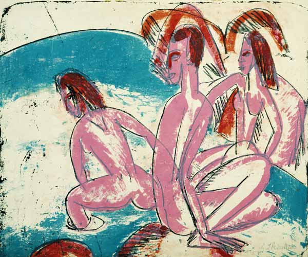 Nuotatori su pietre a Ernst Ludwig Kirchner