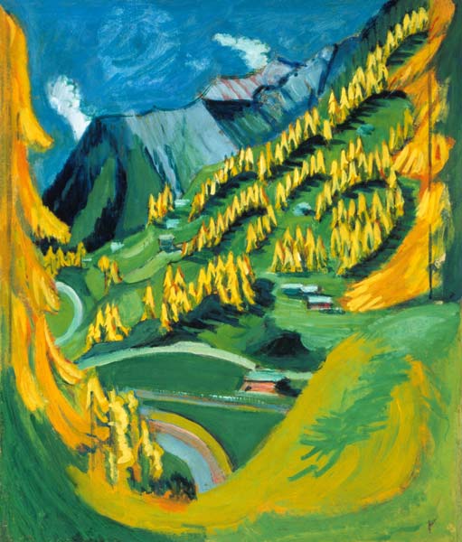 Mountain slope with yellow trees a Ernst Ludwig Kirchner