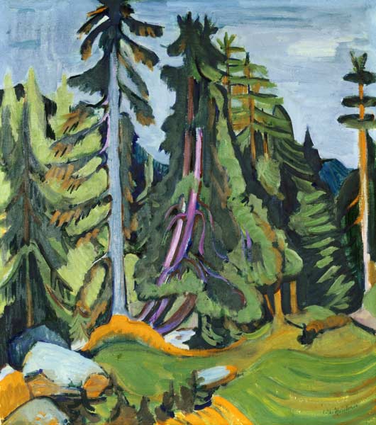 Mountain woods trees a Ernst Ludwig Kirchner