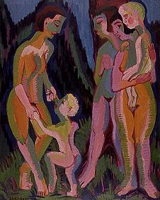 Three naked women with children a Ernst Ludwig Kirchner