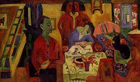 Interior with painter a Ernst Ludwig Kirchner
