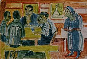 At the Jassen (pack of cards) a Ernst Ludwig Kirchner