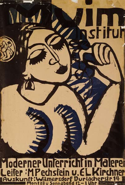 Plakat des Muim Instituts (Moderner Unterricht im Malen) a Ernst Ludwig Kirchner