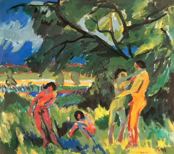 Nudes Playing under Tree a Ernst Ludwig Kirchner