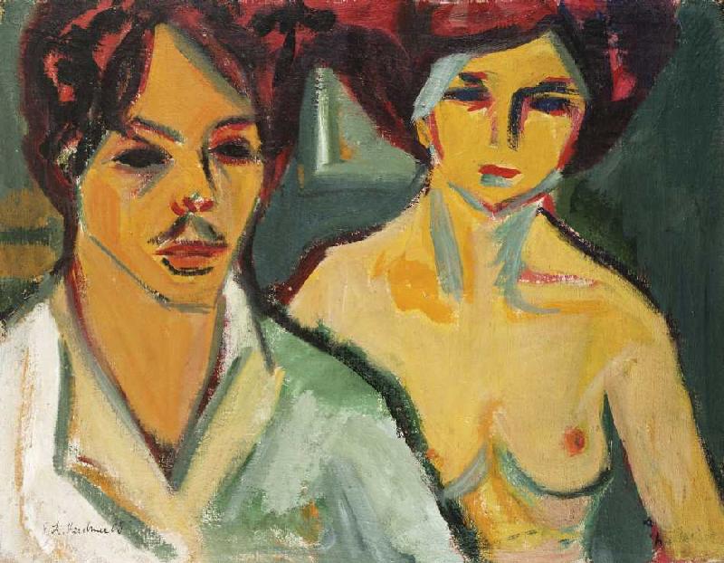 Selbstbildnis mit Modell a Ernst Ludwig Kirchner