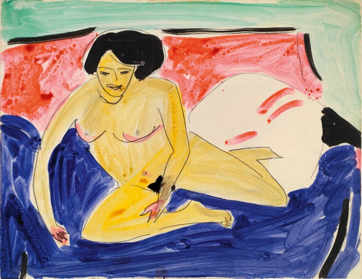 Seated Nude on Divan a Ernst Ludwig Kirchner