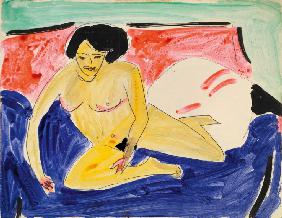 Seated Nude on Divan